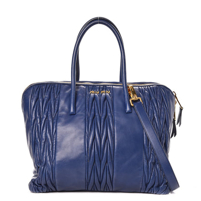 Miu Miu Nappa Matelasse Tote Blue 1 of 18
