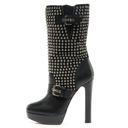 Christian Louboutin Calf VIP Suede Marisa 140 Studded Boots 39.5 Black 1 of 6