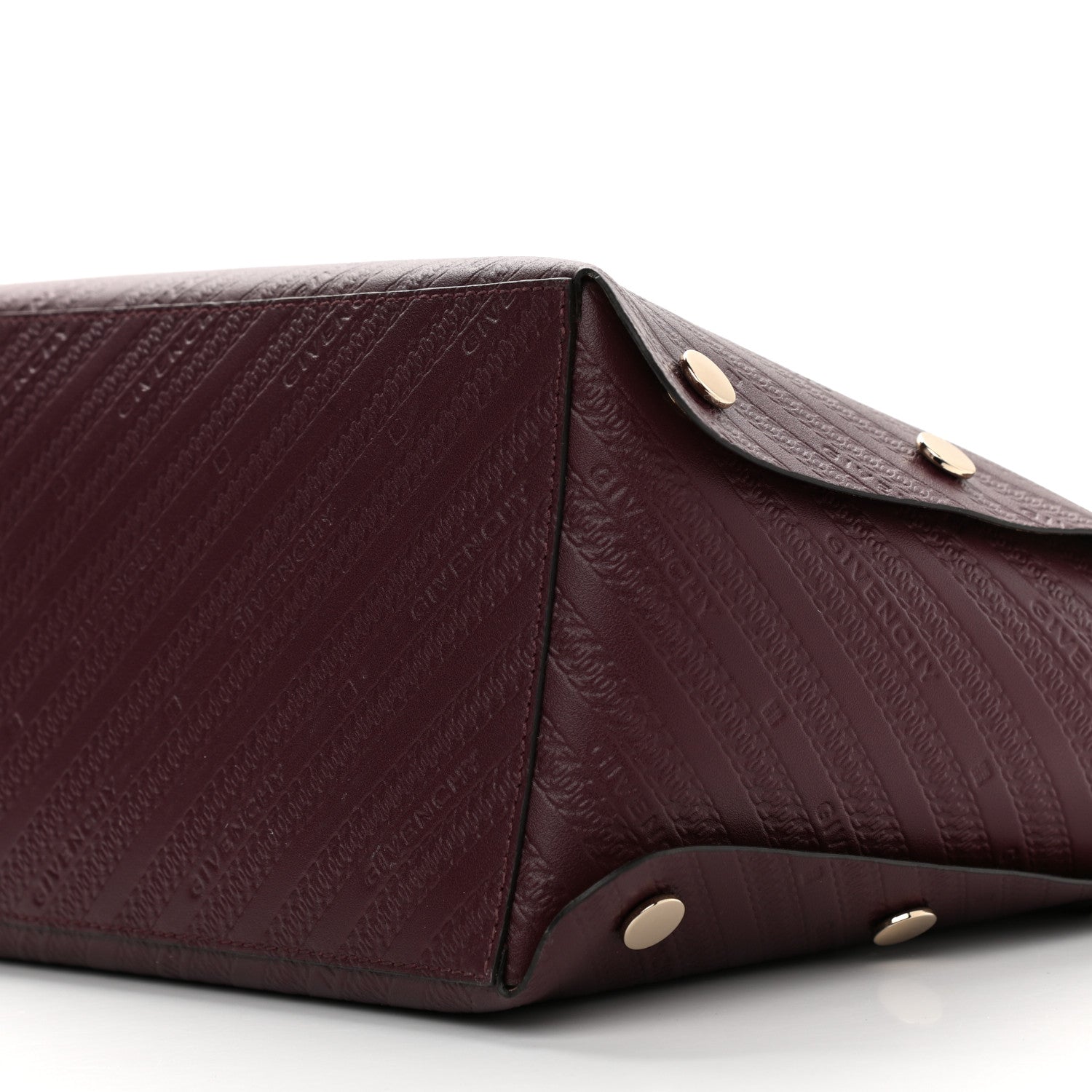 Givenchy Calfskin Chain Embossed Medium Bond Shopper Tote Burgundy 10 of 10