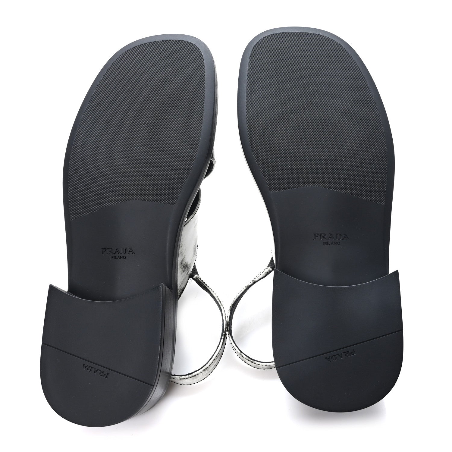 Prada Spazzolato Fume Re-Edition 1996 Buckle Sandals 39 Bianco 6 of 10