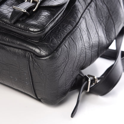 Saint Laurent Crocodile Embossed Lambskin Festival Backpack Black 9 of 12