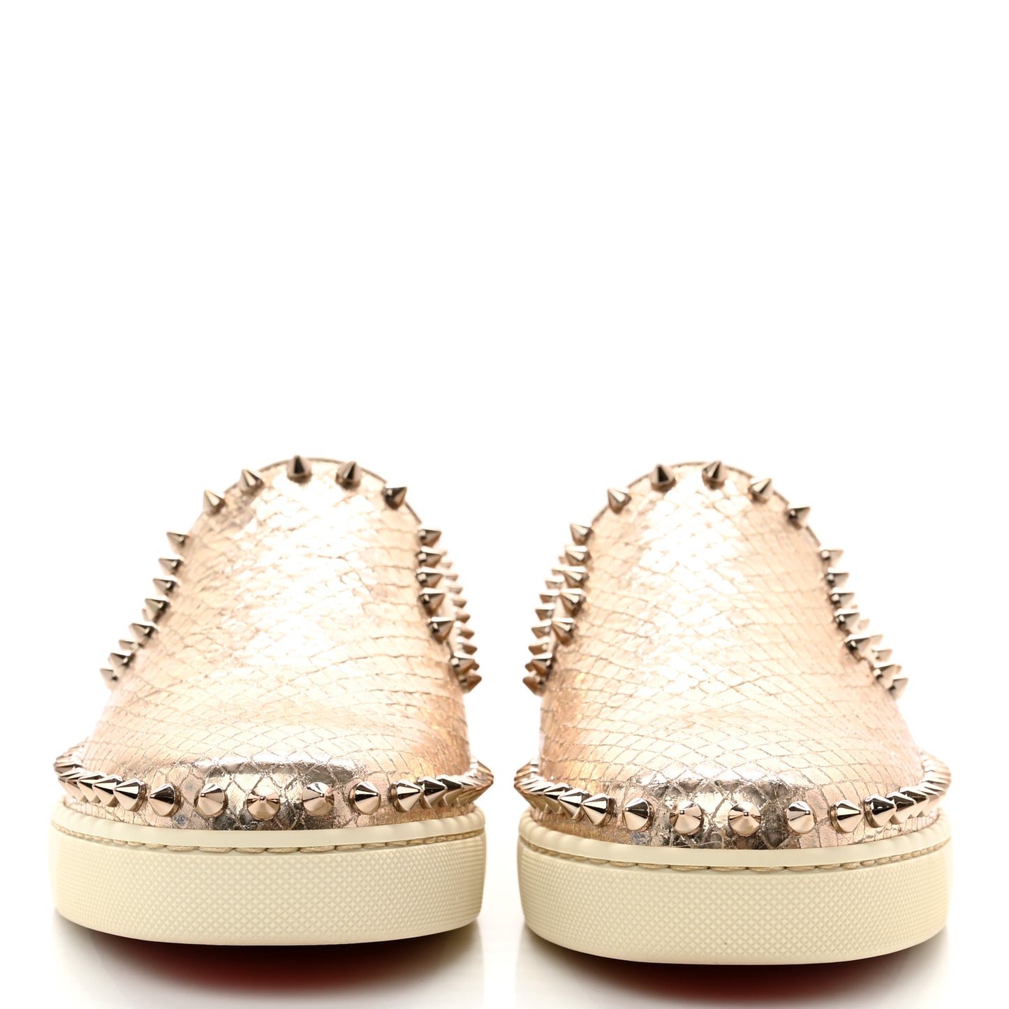 Metallic Snakeskin Embossed Pik Boat Flat 37.5 Colombe