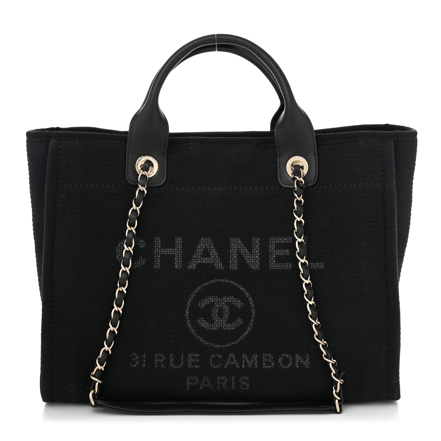 Chanel Mixed Fibers Small Deauville Tote Black 1 of 12