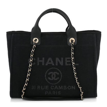 Chanel Mixed Fibers Small Deauville Tote Black 1 of 12
