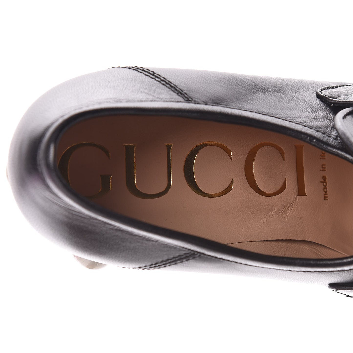Malaga Kid Pearl Studded Vegas Platform Loafers 38.5 Black
