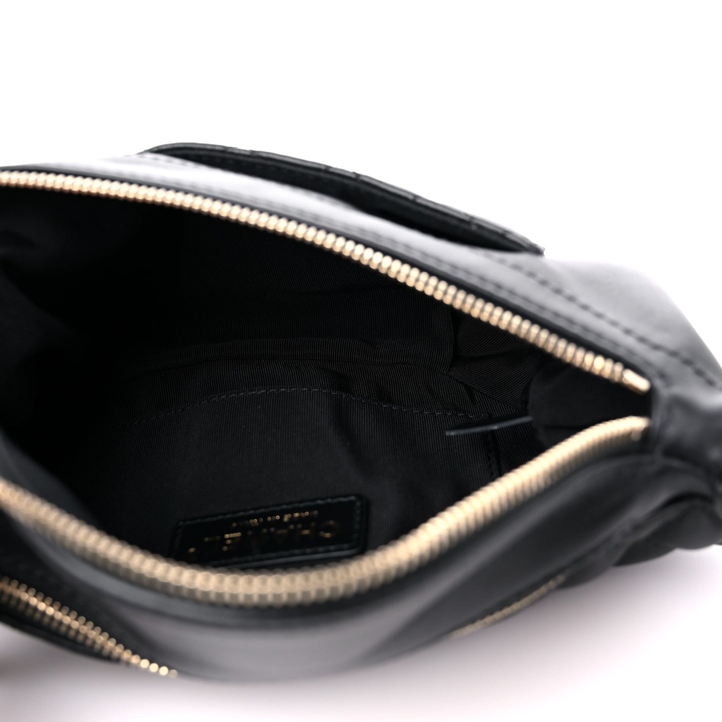 Lambskin Quilted Waist Bag Fanny Pack Black