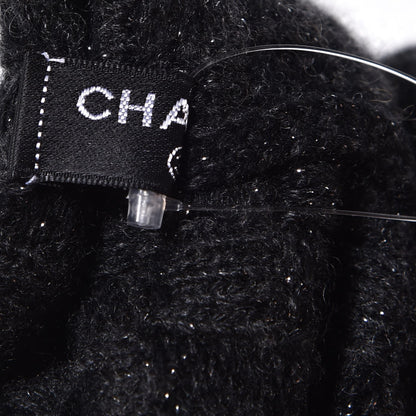 Chanel Cashmere Viscose CC Arm Warmers Grey Navy 3 of 6