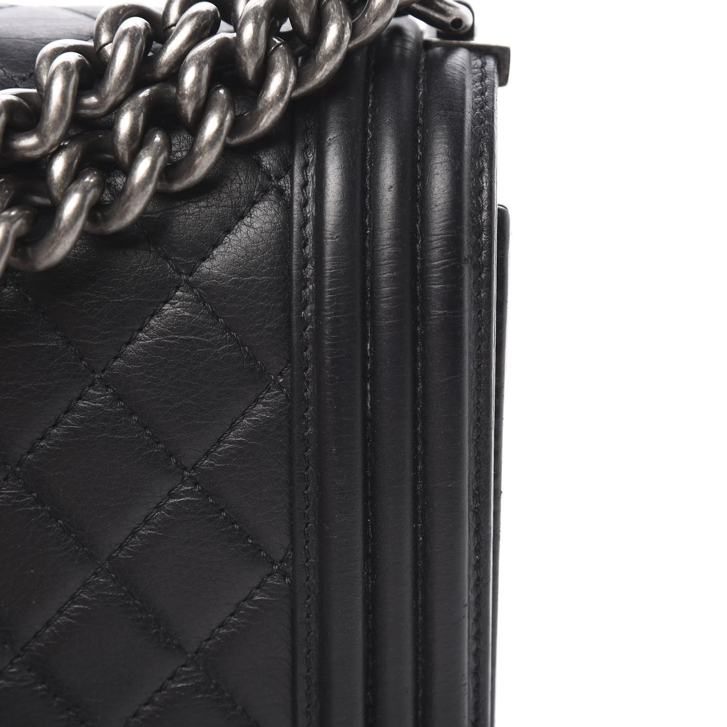 Calfskin Quilted New Medium Boy Flap Black