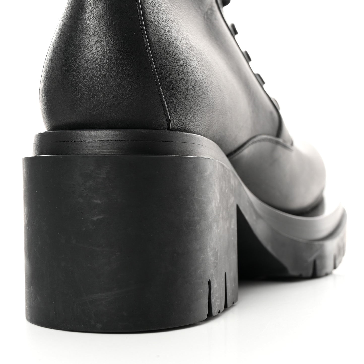 Calfskin The Lug Lace Up 30/70mm Ankle Boots 39.5 Black