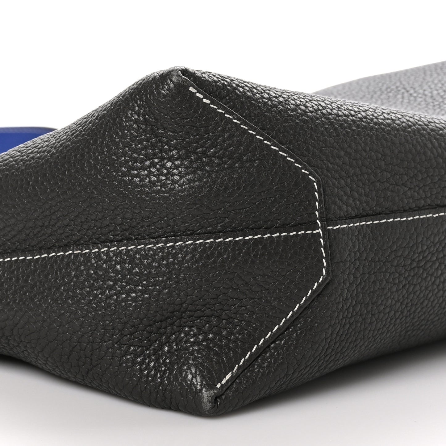 Taurillon Clemence Double Sens 36 Reversible Tote Graphite Bleu Electrique