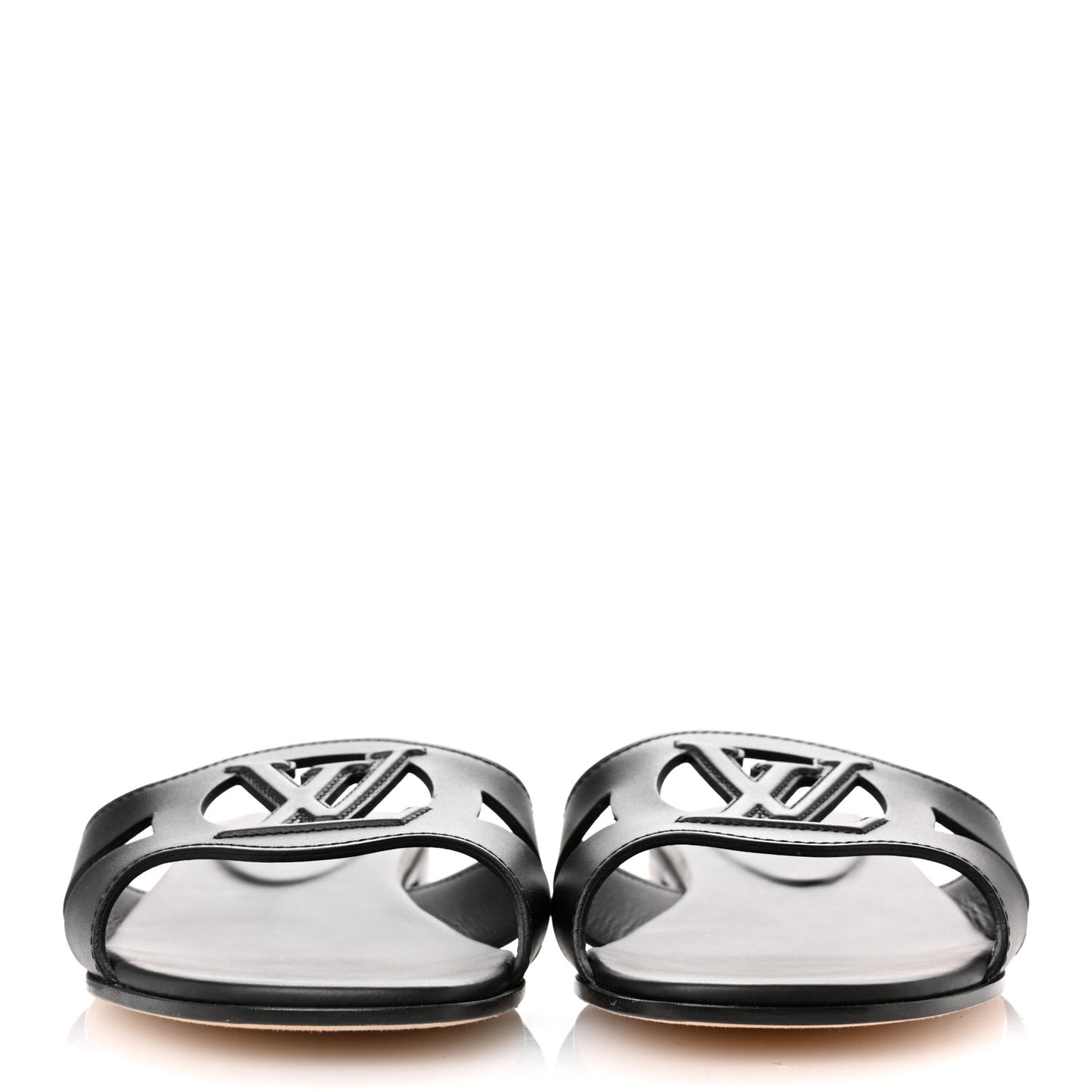 Calfskin LV Isola Flat Sandals 38 Black