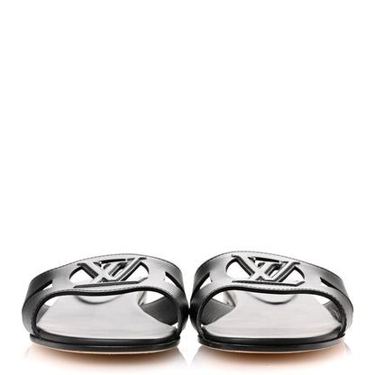 Louis Vuitton Calfskin LV Isola Flat Sandals 38 Black 3 of 9