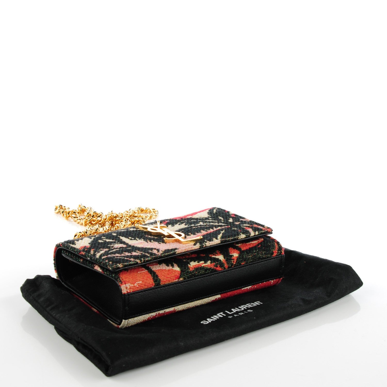 Saint Laurent Jacquard Palm Tree Small Classic Monogram Satchel Multi 3 of 7