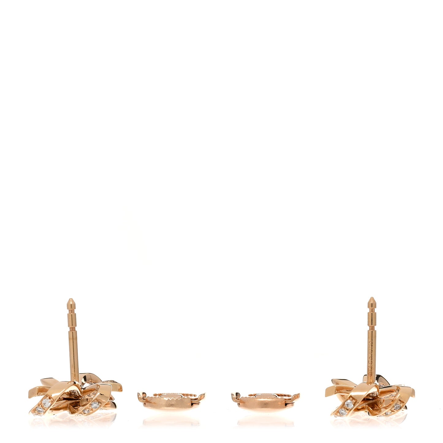 18K Rose Gold Diamond Bow Earrings