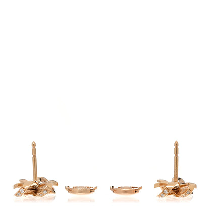 Tiffany 18K Rose Gold Diamond Bow Earrings 3 of 5