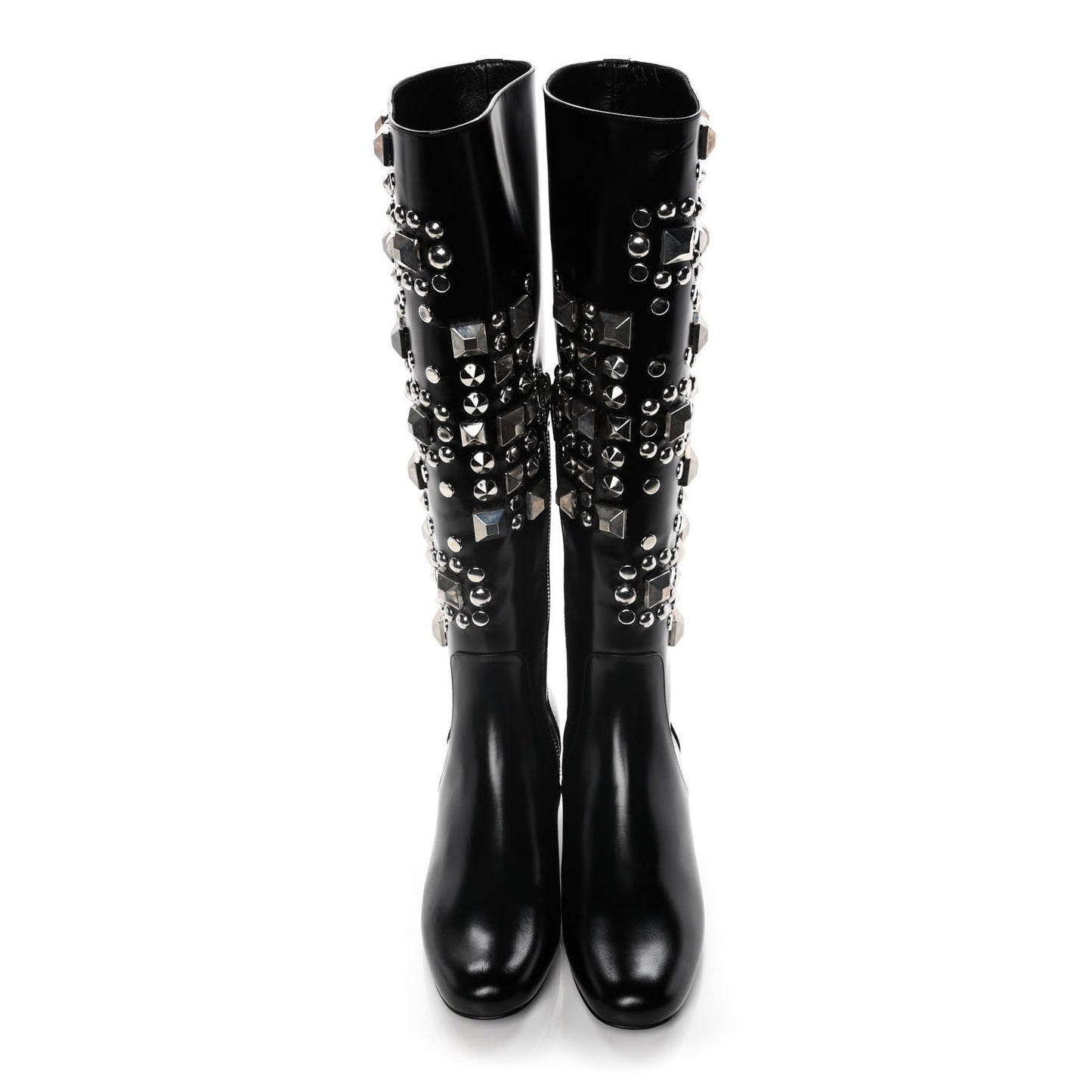 Ketta Studded Babies 40 Brod Knee High Boots 35.5 Black