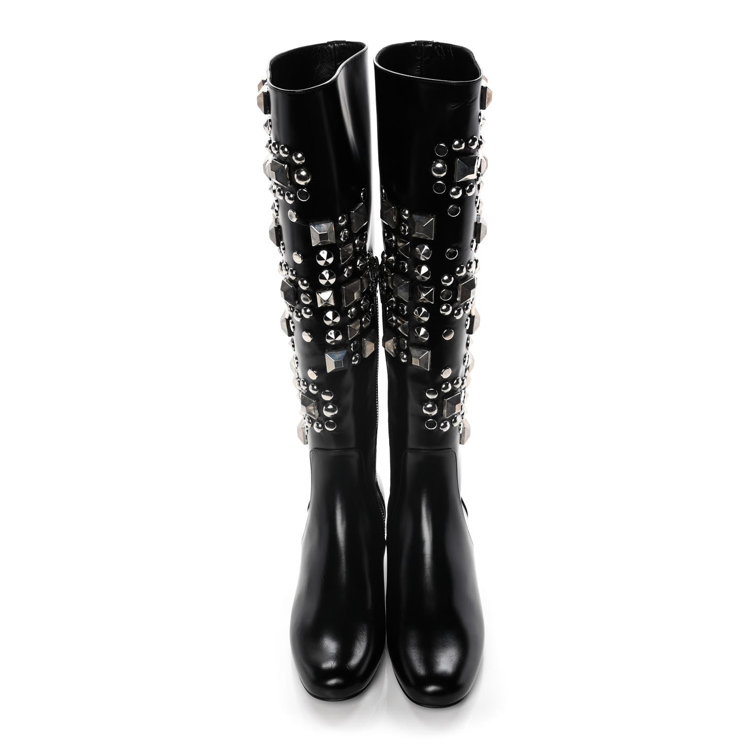 Saint Laurent Ketta Studded Babies 40 Brod Knee High Boots 35.5 Black 6 of 17
