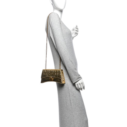 Balenciaga Metallic Supple Calfskin Crocodile XS Crush Chain Bag Gold 2 of 9