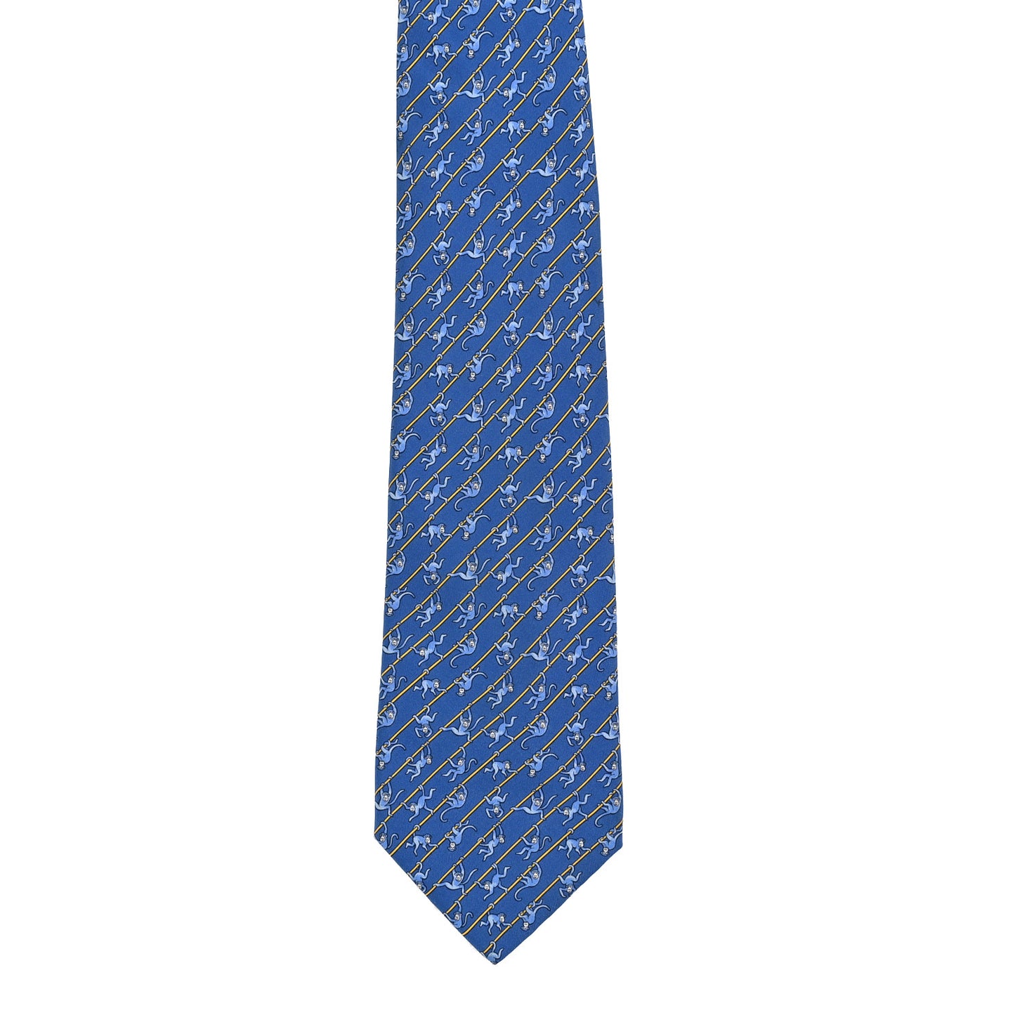 Printed Silk Mens Neck Tie Bleu