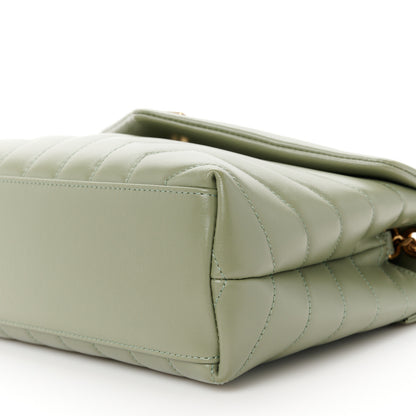 Saint Laurent Calfskin Y Quilted Monogram Small Loulou Chain Satchel Light Sage 11 of 11