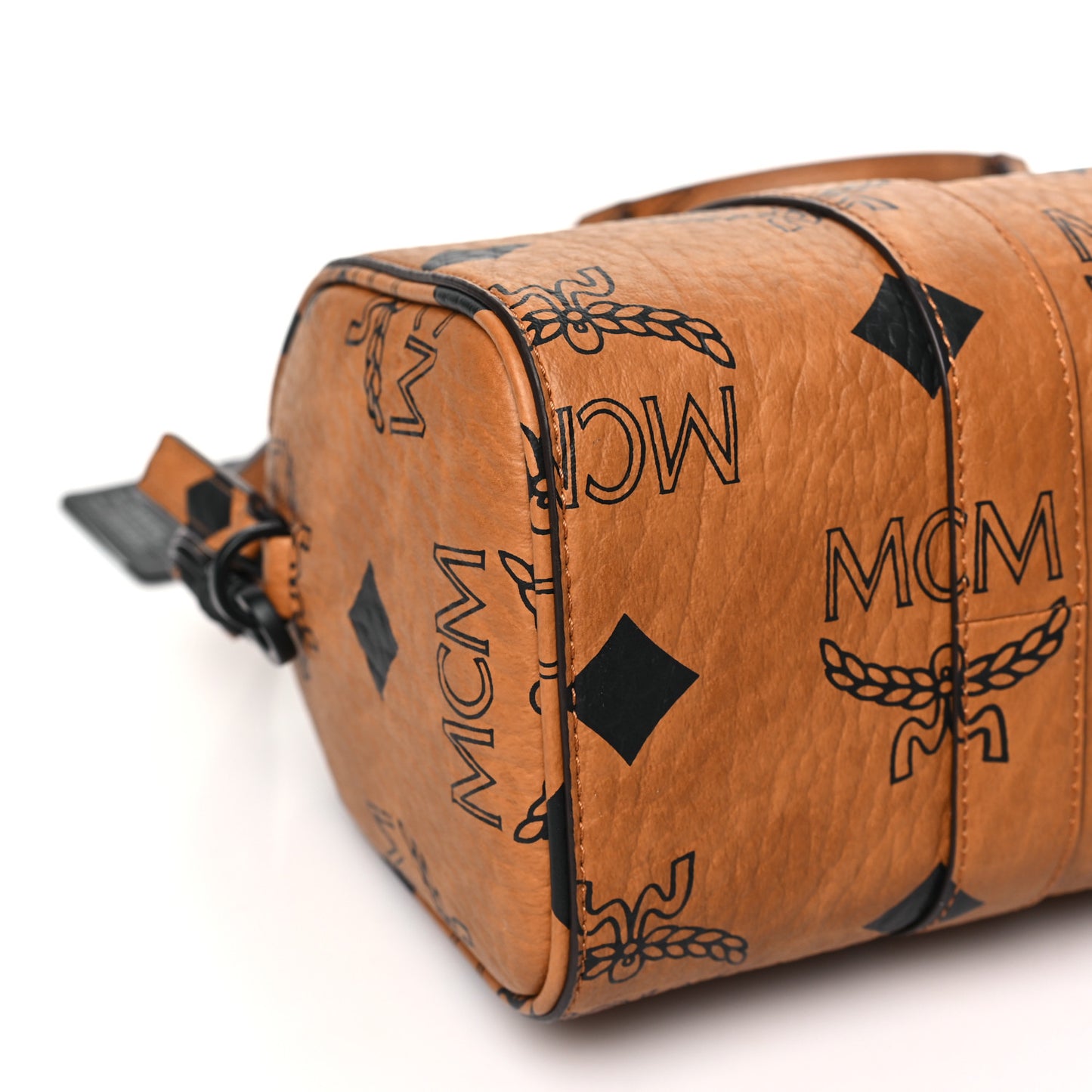 Maxi Visetos Small Aren Boston Bag Cognac