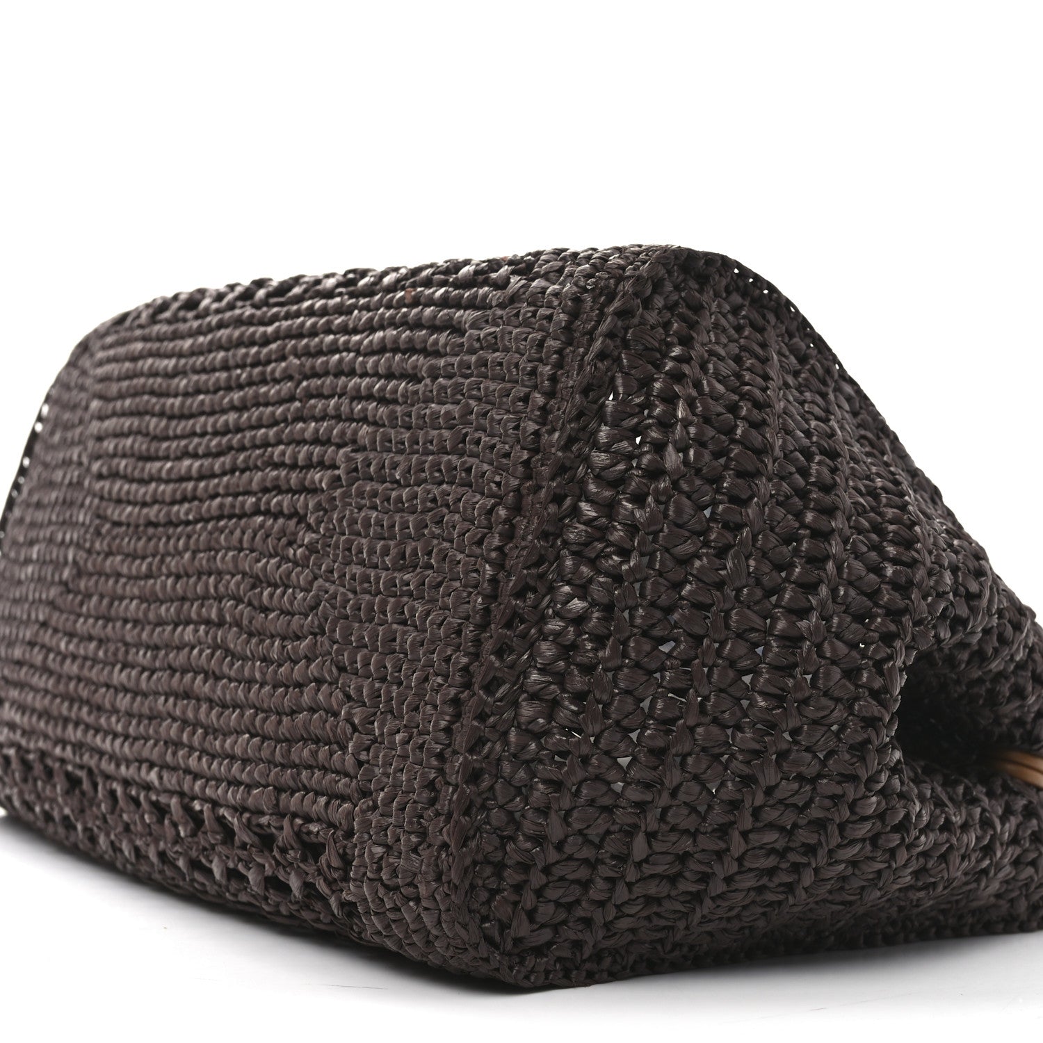 Miu Miu Raffia Crochet Woven Logo Handbag Cacao Naturale 1726496