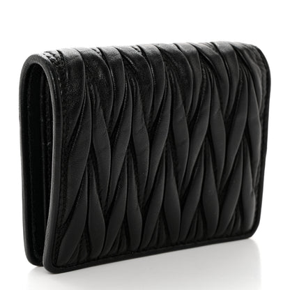 Miu Miu Nappa Matelasse Bi-Fold Compact Wallet Black 3 of 7