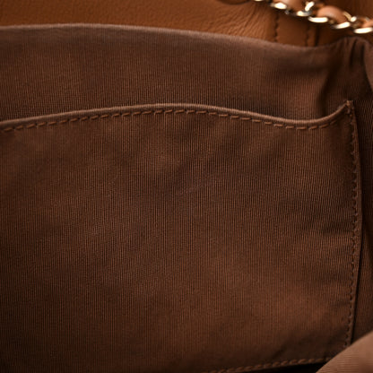 Chanel Calfskin Stitched Chain Top Handle Bucket Bag Light Brown 11 of 12