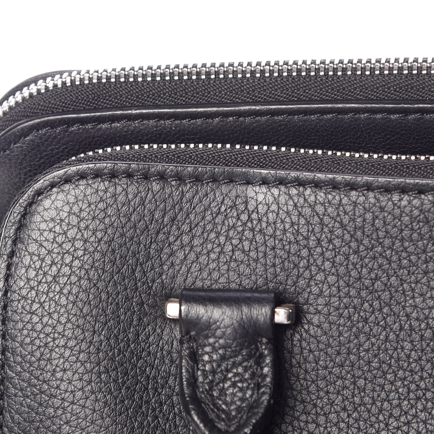 Celine Drummed Calfskin Suede Double Zip Trapeze Black 22 of 23