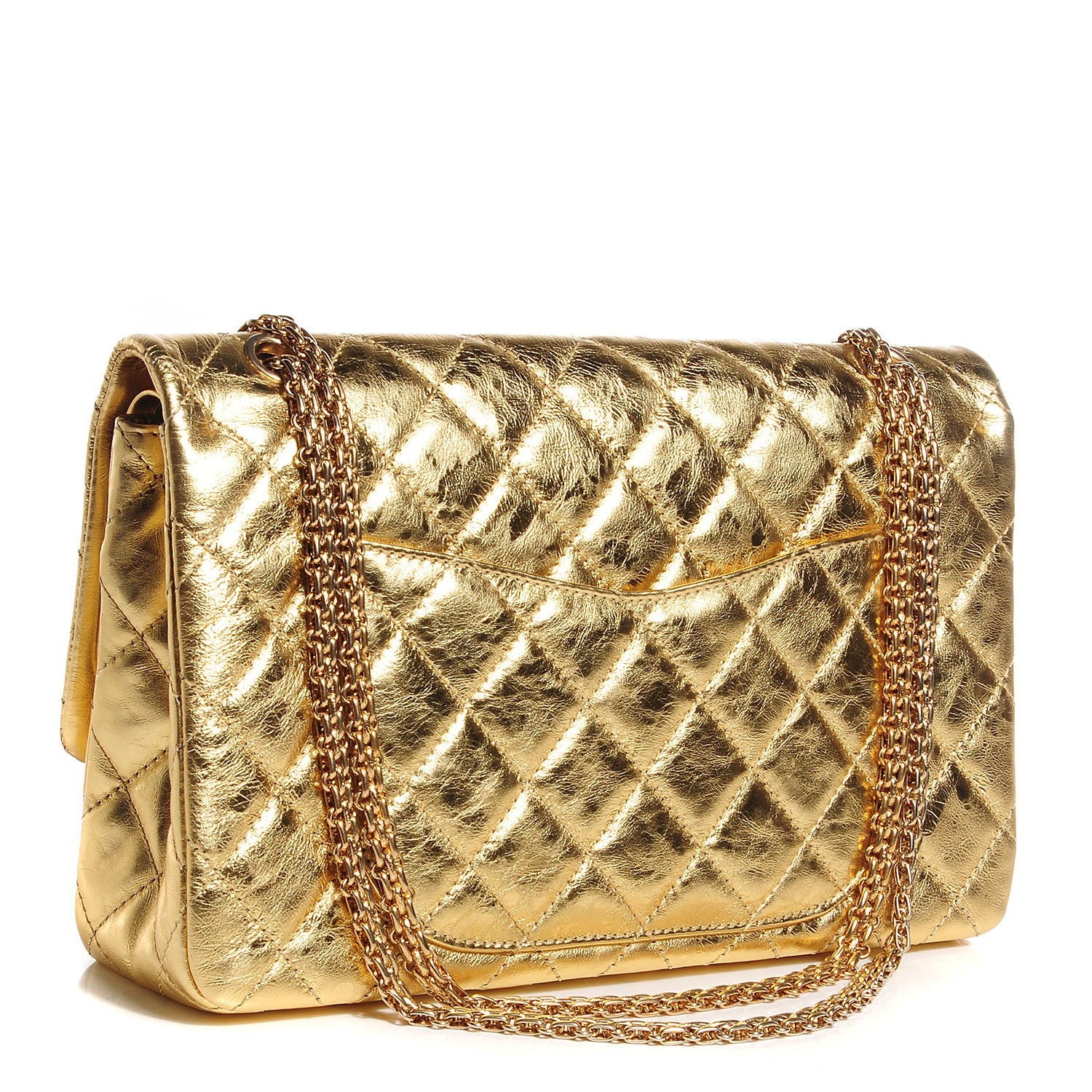 Chanel Calfskin 2.55 Reissue 227 Flap Metallic Gold 3 of 8