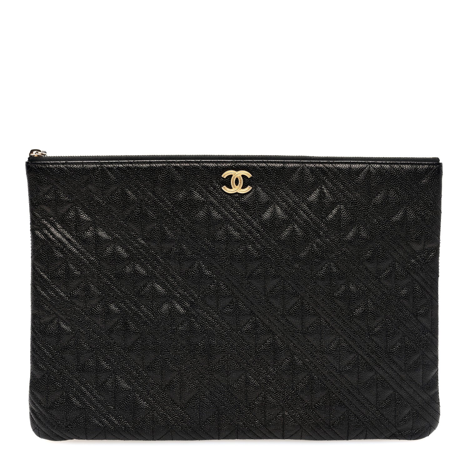 Chanel Caviar Geometric Quilted Cosmetic Case Black 1 of 7