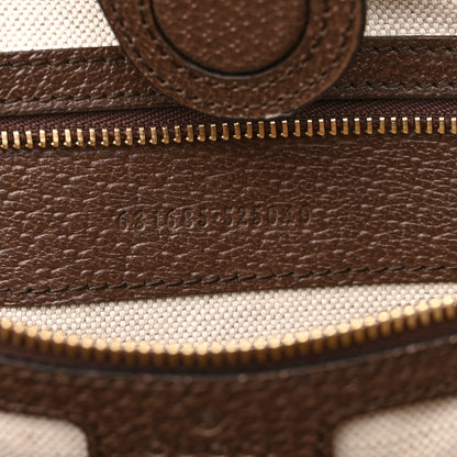 Gucci Monogram Jumbo GG Textured Dollar Calfskin Web Medium Ophidia Shopping Tote Camel Ebony 7 of 15