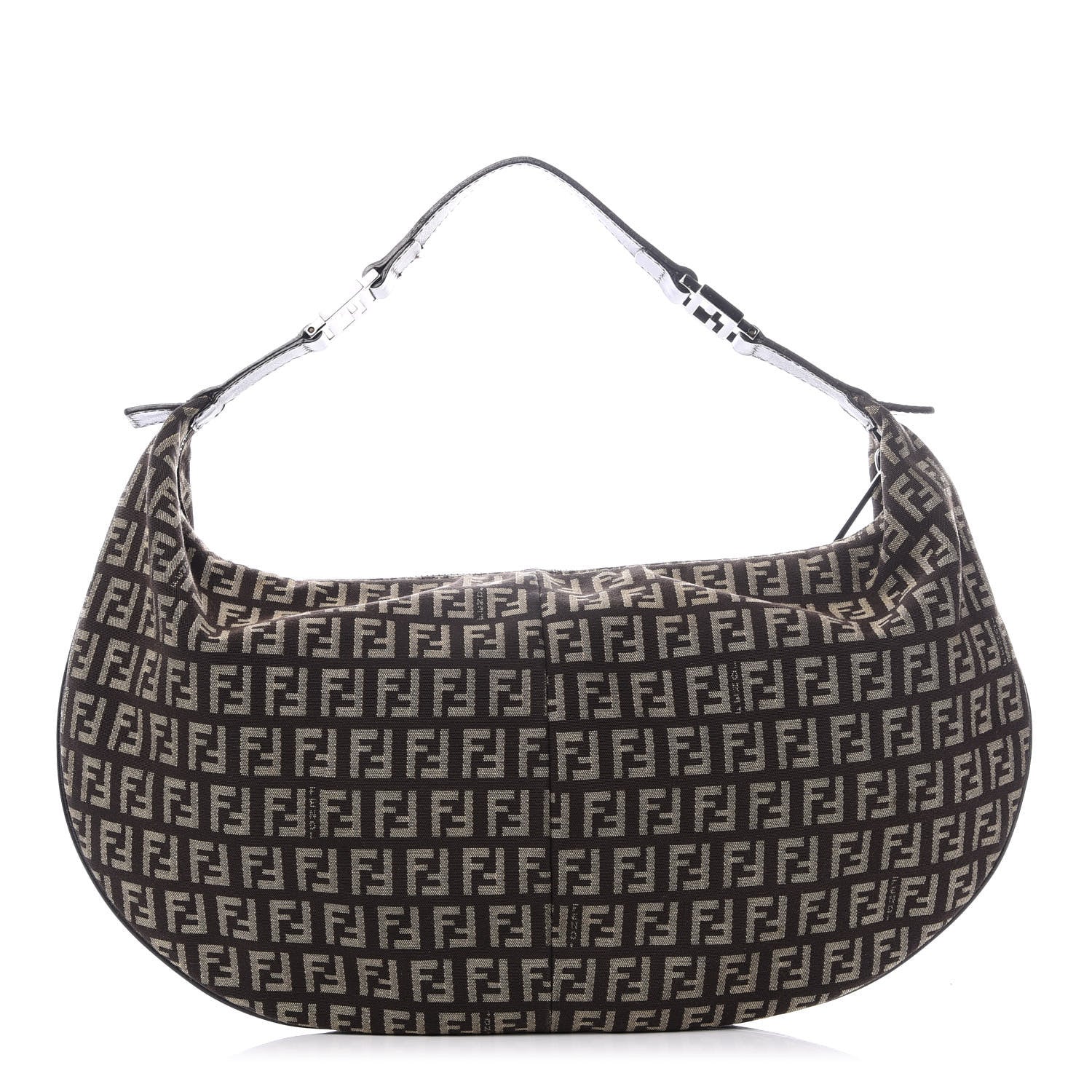 Fendi Zucchino Vitello Medium Chef Hobo Testa di Moro Beige 1 of 8