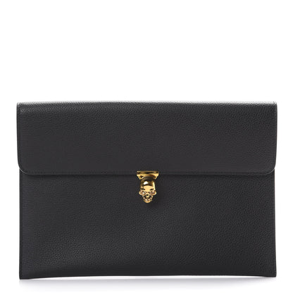 Alexander McQueen Calfskin Skull Envelope Clutch Black 1 of 6