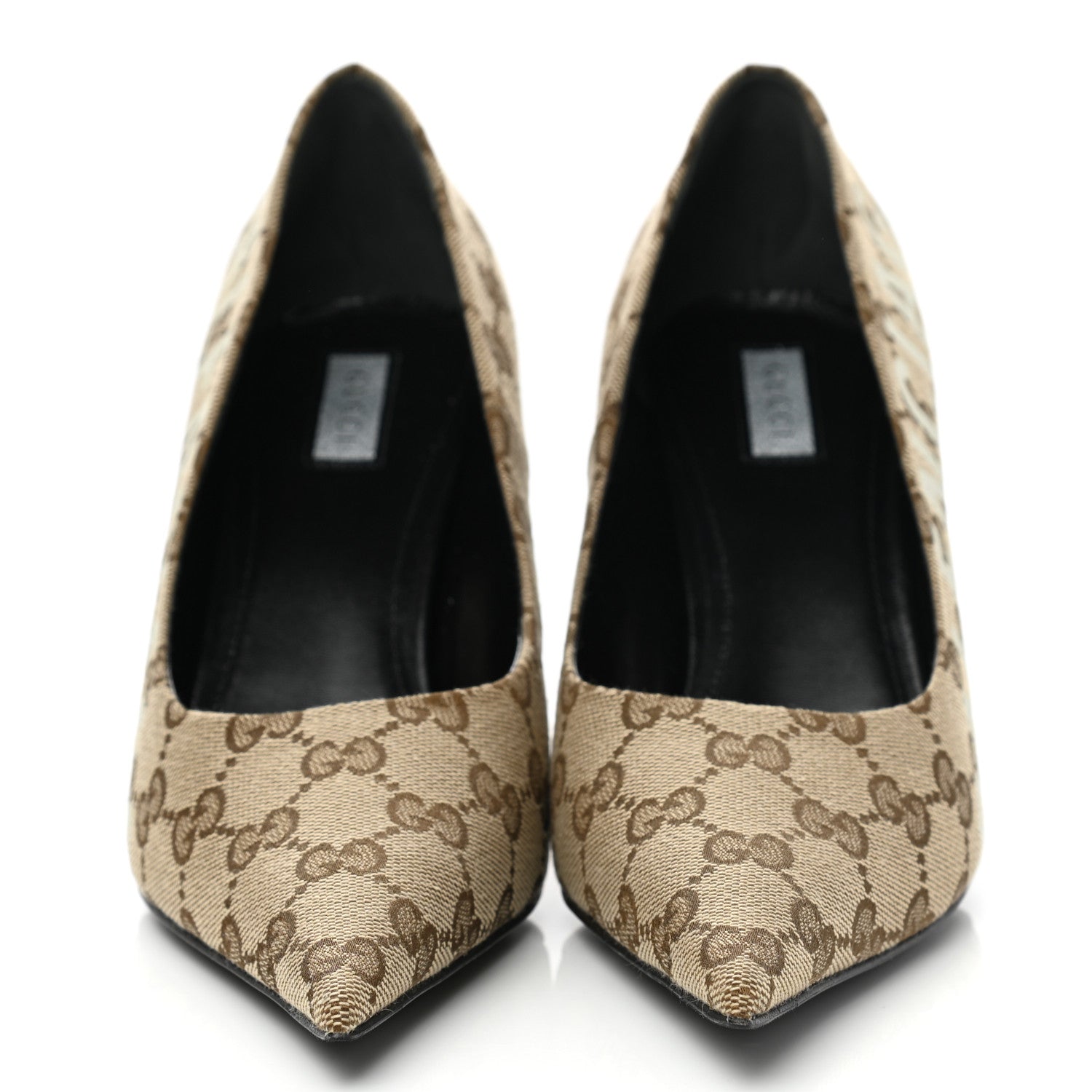Balenciaga X GUCCI GG Monogram Square Knife Pumps 38 Beige Ebony 2 of 9