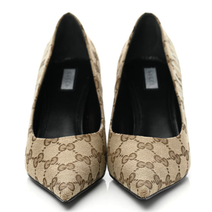 Balenciaga X GUCCI GG Monogram Square Knife Pumps 38 Beige Ebony 2 of 9