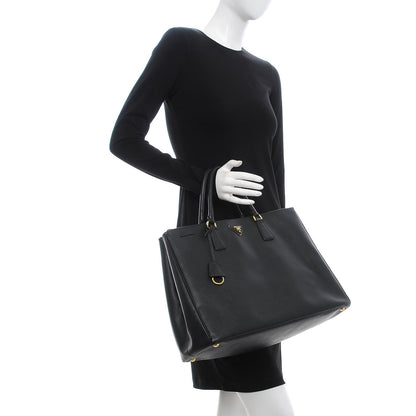 Prada Saffiano Lux Extra Large Galleria Double Zip Tote Black 2 of 19