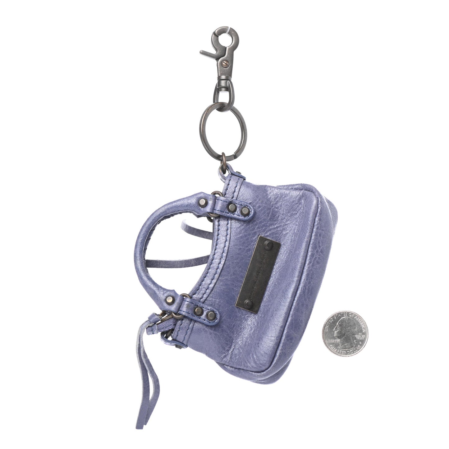 Agneau Classic Hardware Mini First Bag Charm Bleu Cobalt Bleu Electric