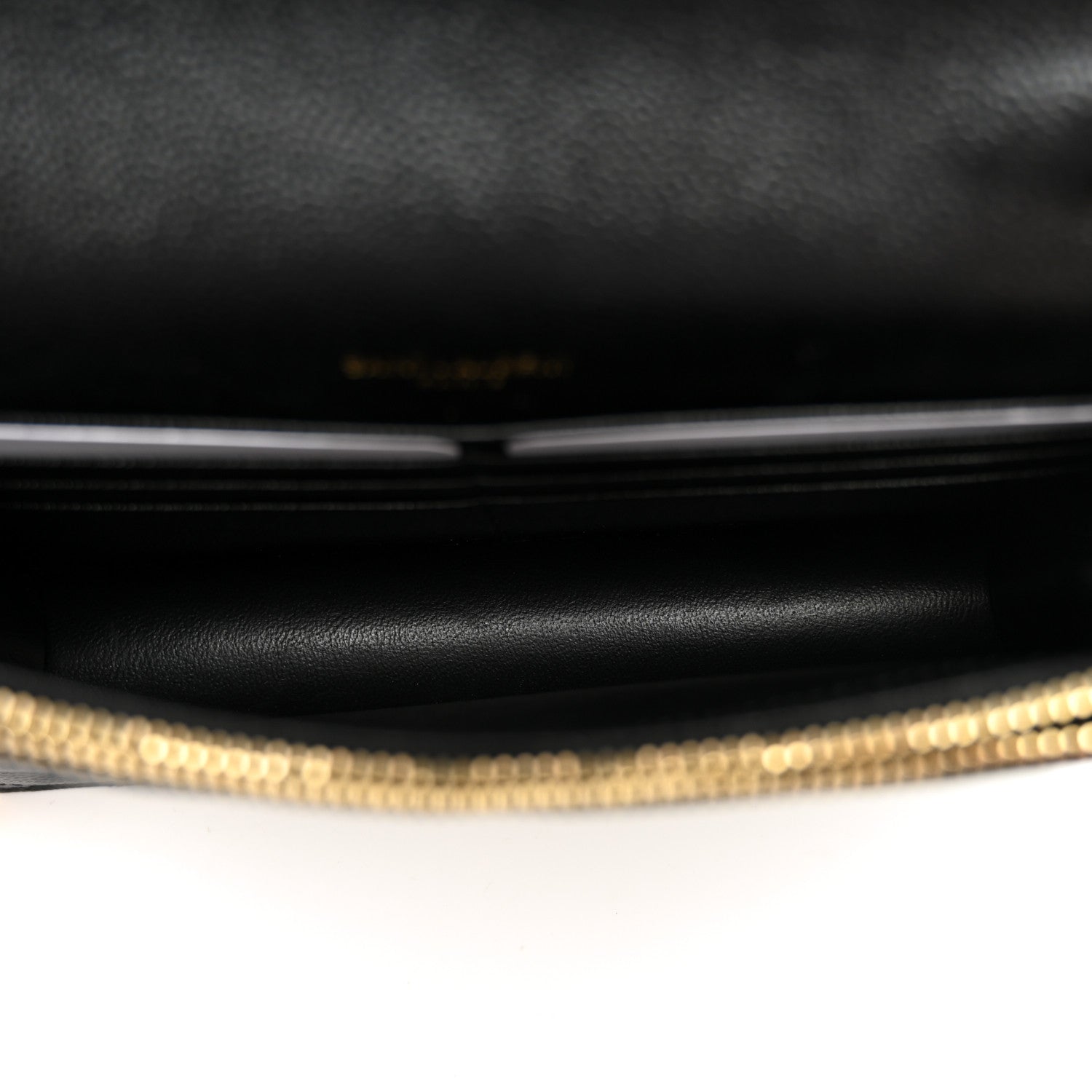Saint Laurent Grain De Poudre Matelasse Chevron Monogram Envelope Chain Wallet Black 5 of 10