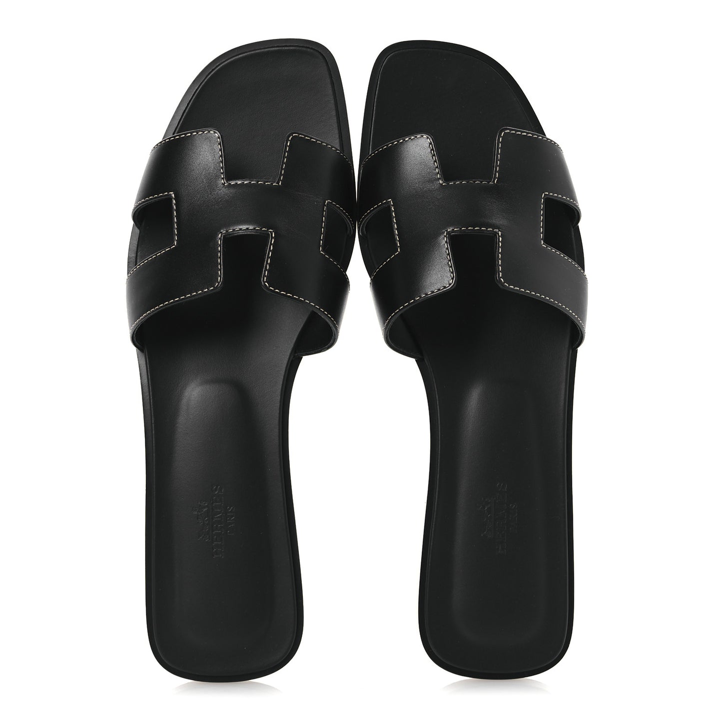 Box Calfskin Oran Sandals 41 Black