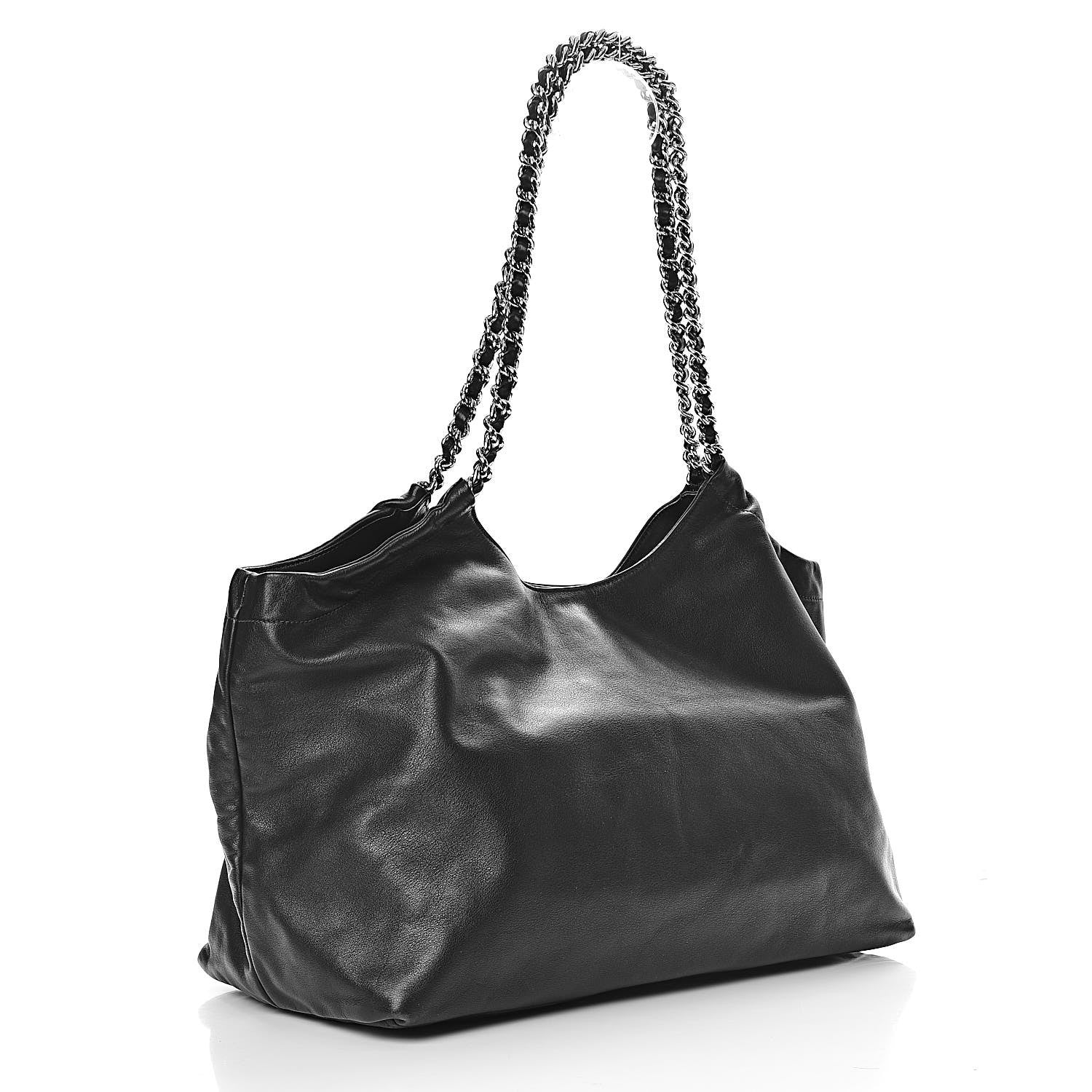 Prada Soft Calf Chain Tote Black 3 of 12