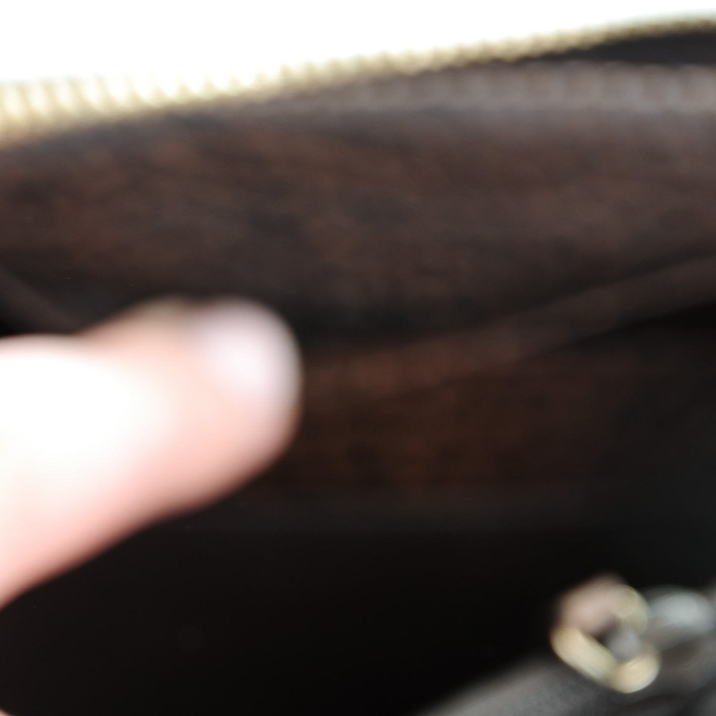 Monogram Calfskin Bamboo Tassel Zip Around Wallet Beige Ebony Chocolate