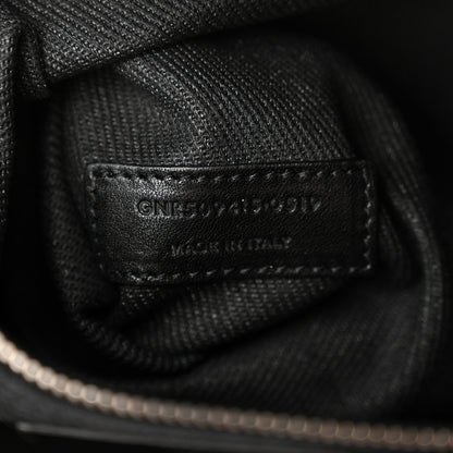 Saint Laurent Linen Calfskin Rive Gauche Tote Black 7 of 14