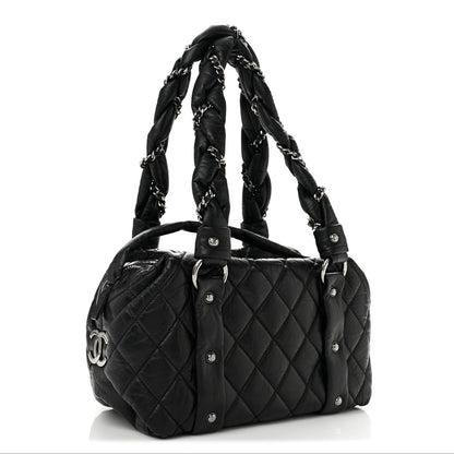 Chanel Distressed Lambskin Small Lady Braid Tote  Black 3 of 14