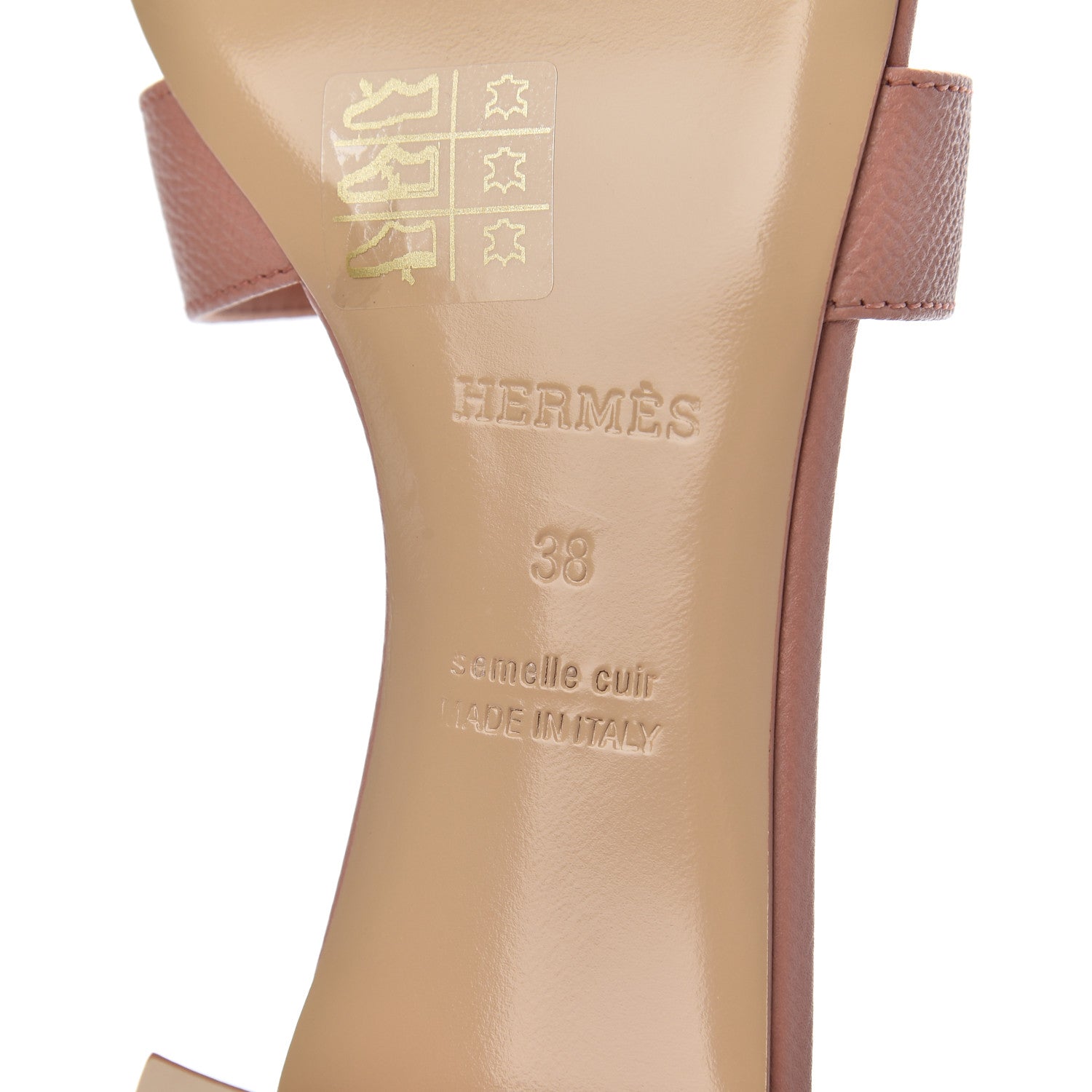 Hermes Epsom Oasis Sandals 38 Bois De Rose 7 of 13