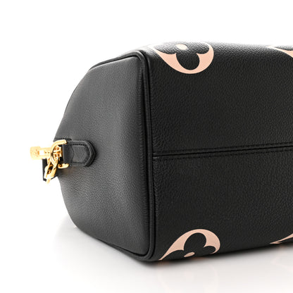 Louis Vuitton Empreinte Monogram Giant Speedy Bandouliere 25 Black Beige 8 of 9