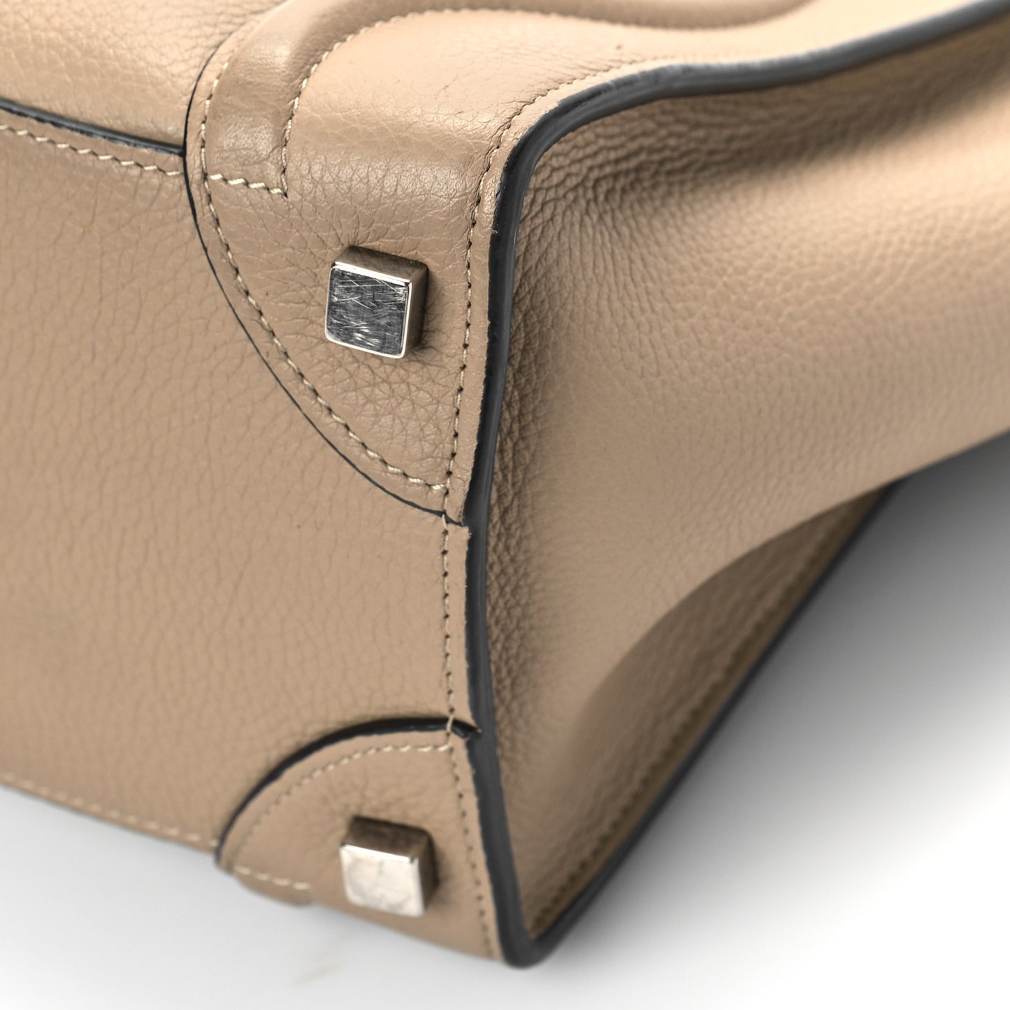 Drummed Calfskin Micro Luggage Dune