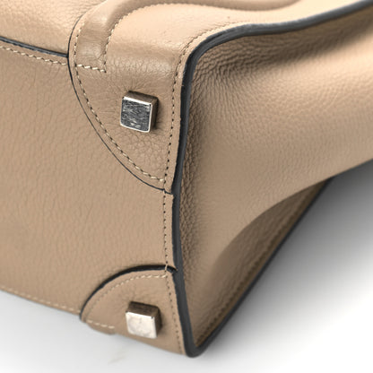 Celine Drummed Calfskin Micro Luggage Dune 8 of 10