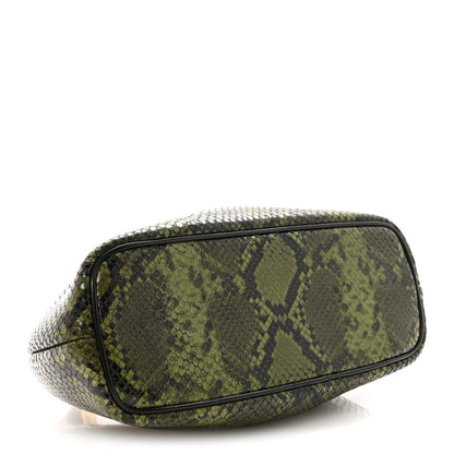 Jacquemus Snakeskin Printed Lambskin Le Petit Calino Ring Top Handle Bag Green 4 of 9