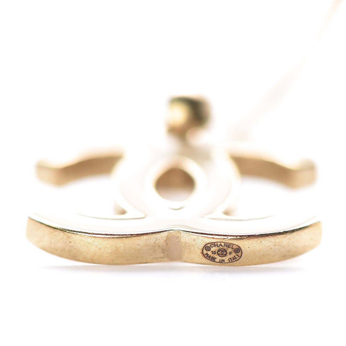 Enamel CC Dangle Earrings Gold